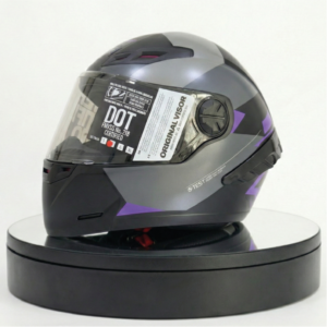 Casco Ich Grey Franja Morada